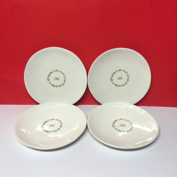 Rae Dunn Brand new “cheer” 8” Christmas plates - Picture 2 of 2